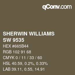 Color code: SHERWIN WILLIAMS<br>SW 9535 - Nettle | qconv.com