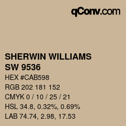 Color code: SHERWIN WILLIAMS<br>SW 9536 - Lamb's Wool | qconv.com