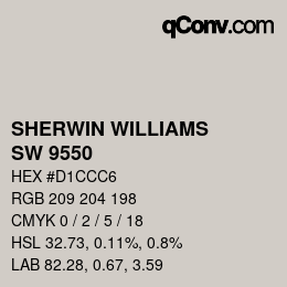 Color code: SHERWIN WILLIAMS<br>SW 9550 - Mercurial | qconv.com