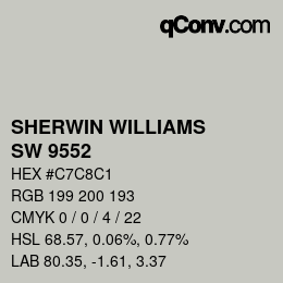 カラーコード: SHERWIN WILLIAMS<br>SW 9552 - Antimony | qconv.com