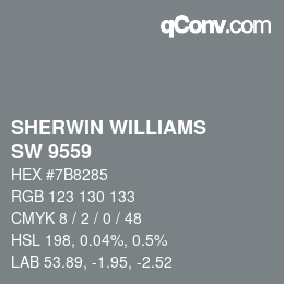 カラーコード: SHERWIN WILLIAMS<br>SW 9559 - Scattered Showers | qconv.com