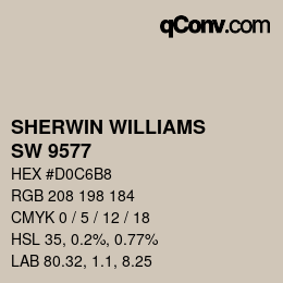 Color code: SHERWIN WILLIAMS<br>SW 9577 - Soft Suede | qconv.com