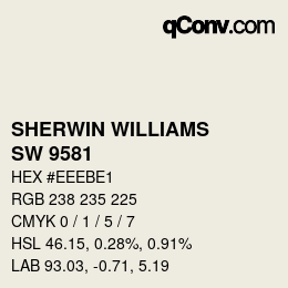 Color code: SHERWIN WILLIAMS<br>SW 9581 - Cotton | qconv.com