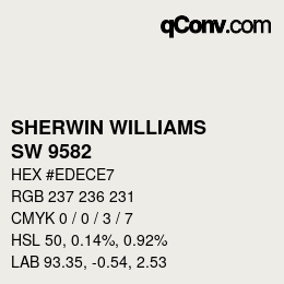 颜色代码: SHERWIN WILLIAMS<br>SW 9582 - White Sand | qconv.com