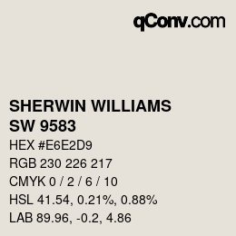 Color code: SHERWIN WILLIAMS<br>SW 9583 - Sanctuary | qconv.com