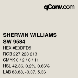 Farbcode: SHERWIN WILLIAMS<br>SW 9584 - Mortar | qconv.com