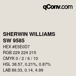 Color code: SHERWIN WILLIAMS<br>SW 9585 - Sunbleached | qconv.com