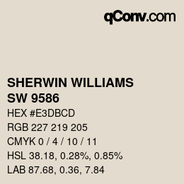 Farbcode: SHERWIN WILLIAMS<br>SW 9586 - White Sesame | qconv.com