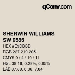 カラーコード: SHERWIN WILLIAMS<br>SW 9586 - White Sesame | qconv.com
