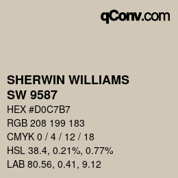 Farbcode: SHERWIN WILLIAMS<br>SW 9587 - Mushroom | qconv.com