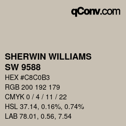 Color code: SHERWIN WILLIAMS<br>SW 9588 - High Sierra | qconv.com