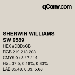 Color code: SHERWIN WILLIAMS<br>SW 9589 - Limewash | qconv.com