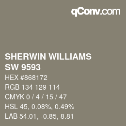 カラーコード: SHERWIN WILLIAMS<br>SW 9593 - Lauriston Stone | qconv.com