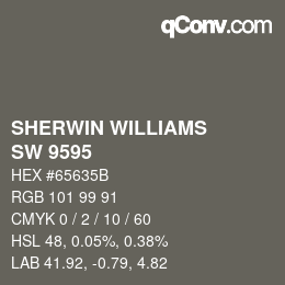 カラーコード: SHERWIN WILLIAMS<br>SW 9595 - Braintree | qconv.com