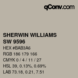 カラーコード: SHERWIN WILLIAMS<br>SW 9596 - Pachyderm | qconv.com