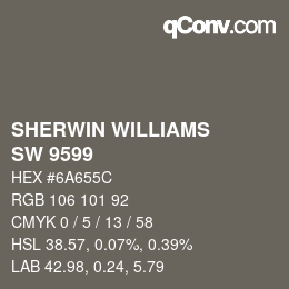 Color code: SHERWIN WILLIAMS<br>SW 9599 - Limestone | qconv.com