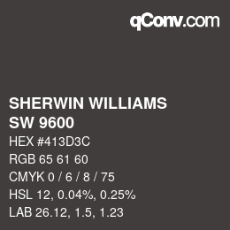 カラーコード: SHERWIN WILLIAMS<br>SW 9600 - Armory | qconv.com