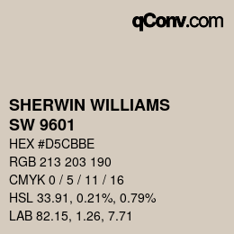 カラーコード: SHERWIN WILLIAMS<br>SW 9601 - Symmetry | qconv.com