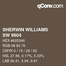 Color code: SHERWIN WILLIAMS<br>SW 9604 - Tea Leaf | qconv.com