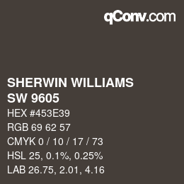 カラーコード: SHERWIN WILLIAMS<br>SW 9605 - Clove | qconv.com