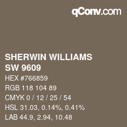 Farbcode: SHERWIN WILLIAMS<br>SW 9609 - Landmark | qconv.com