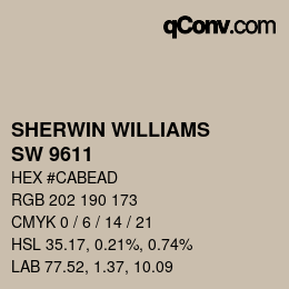 Color code: SHERWIN WILLIAMS<br>SW 9611 - Minimalist | qconv.com