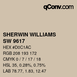 Color code: SHERWIN WILLIAMS<br>SW 9617 - Beachcomber | qconv.com