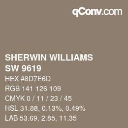 カラーコード: SHERWIN WILLIAMS<br>SW 9619 - Teakwood | qconv.com