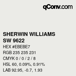 Color code: SHERWIN WILLIAMS<br>SW 9622 - White Sail | qconv.com