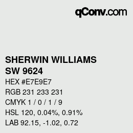 カラーコード: SHERWIN WILLIAMS<br>SW 9624 - Winsome Grey | qconv.com