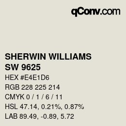 カラーコード: SHERWIN WILLIAMS<br>SW 9625 - Grey Mist | qconv.com