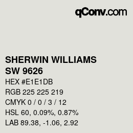 カラーコード: SHERWIN WILLIAMS<br>SW 9626 - Glacier Bay | qconv.com