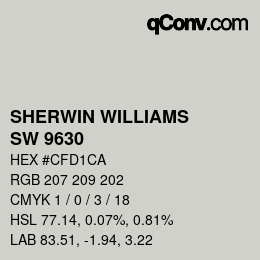 Color code: SHERWIN WILLIAMS<br>SW 9630 - Moorstone | qconv.com