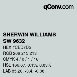 Color code: SHERWIN WILLIAMS<br>SW 9632 - Serenely | qconv.com