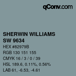 カラーコード: SHERWIN WILLIAMS<br>SW 9634 - Morning At Sea | qconv.com