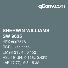 颜色代码: SHERWIN WILLIAMS<br>SW 9635 - Stargazer | qconv.com