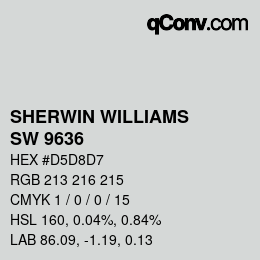颜色代码: SHERWIN WILLIAMS<br>SW 9636 - Windchill | qconv.com