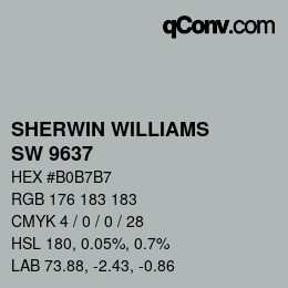 カラーコード: SHERWIN WILLIAMS<br>SW 9637 - Mineral | qconv.com