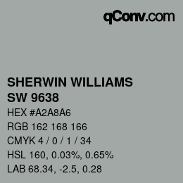 Color code: SHERWIN WILLIAMS<br>SW 9638 - Breakwater | qconv.com