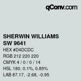Color code: SHERWIN WILLIAMS<br>SW 9641 - Dew Drop | qconv.com