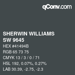 Color code: SHERWIN WILLIAMS<br>SW 9645 - Big Dipper | qconv.com