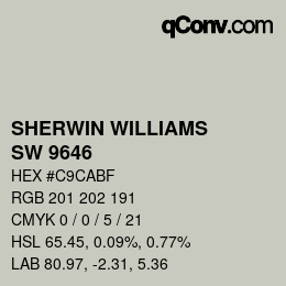 Color code: SHERWIN WILLIAMS<br>SW 9646 - Create | qconv.com