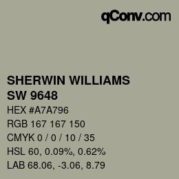 Code couleur: SHERWIN WILLIAMS<br>SW 9648 - Frosted Fern | qconv.com