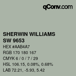 Color code: SHERWIN WILLIAMS<br>SW 9653 - Forever Green | qconv.com