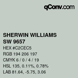 Color code: SHERWIN WILLIAMS<br>SW 9657 - Piedmont | qconv.com