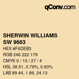 カラーコード: SHERWIN WILLIAMS<br>SW 9663 - Honeypot | qconv.com