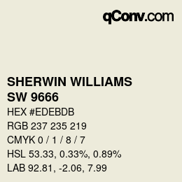 カラーコード: SHERWIN WILLIAMS<br>SW 9666 - Barely Pear | qconv.com