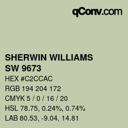 Color code: SHERWIN WILLIAMS<br>SW 9673 - Valleyview | qconv.com