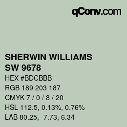 Color code: SHERWIN WILLIAMS<br>SW 9678 - Holly Glen | qconv.com