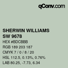 カラーコード: SHERWIN WILLIAMS<br>SW 9678 - Holly Glen | qconv.com